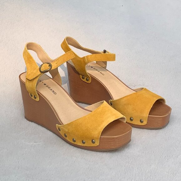 Lucky Brand Zashti Suede Platform Wedges Sz8 NWT - Picture 2 of 15